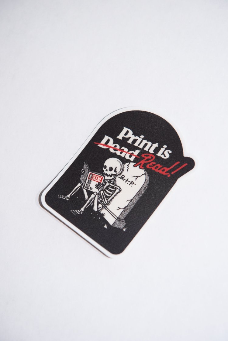 Another view of Print is READ Sticker
